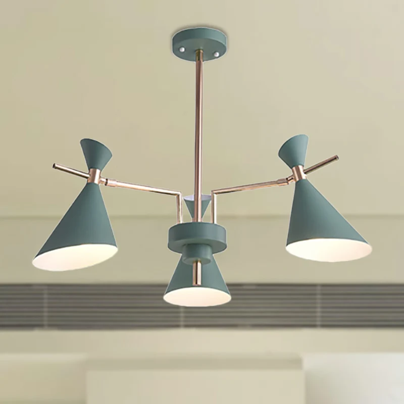 Noordse hanglamp met hoornvorm 3 lampen IJzeren hanglampen voor Dinging Room Clearhalo