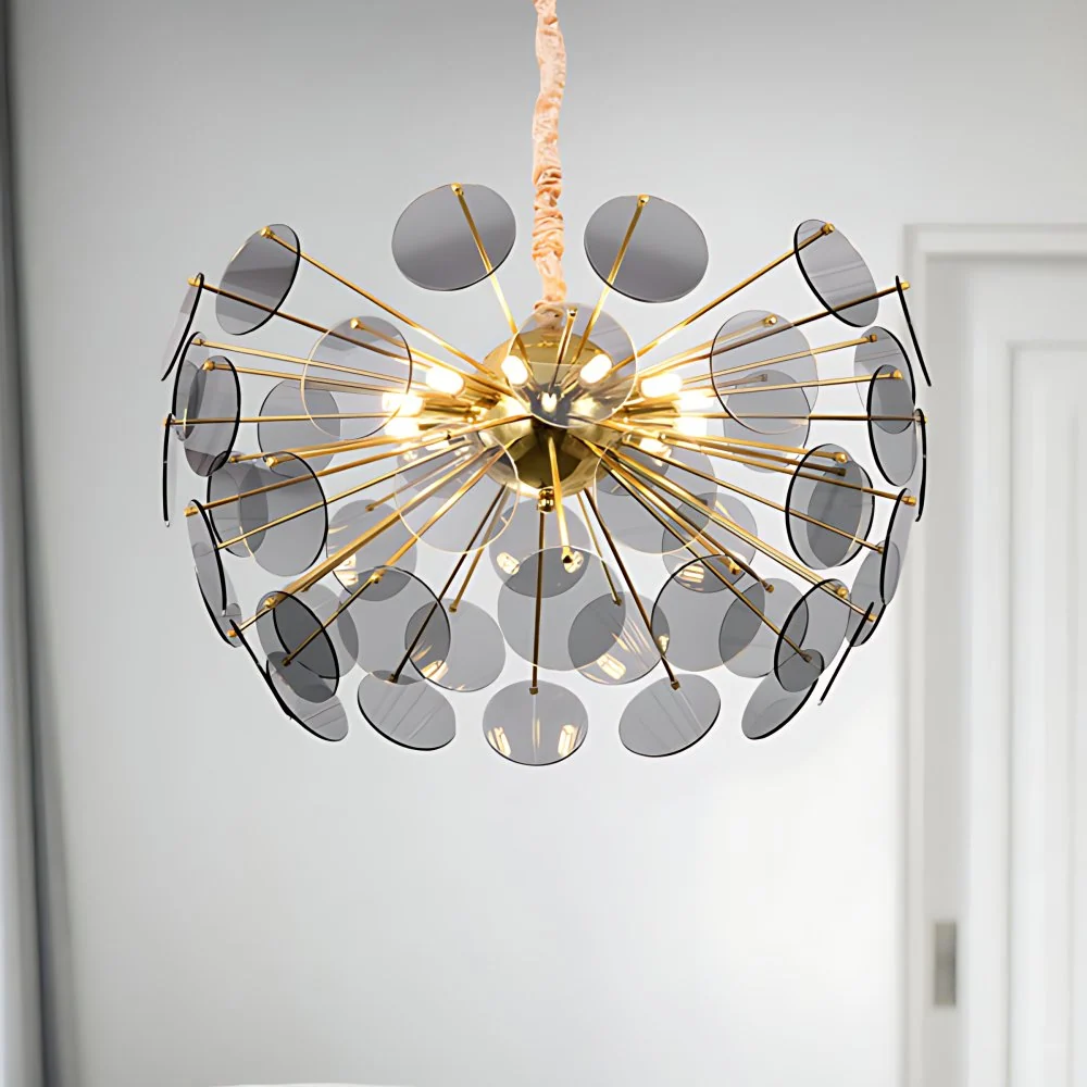 Noordse Sputnik kroonluchter hanglamp acryl LED hangende hanglamp rookgrijs Clearhalo