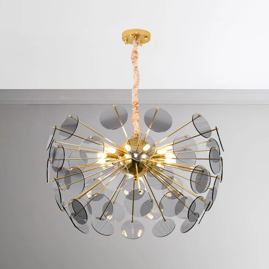 Noordse Sputnik kroonluchter hanglamp acryl LED hangende hanglamp rookgrijs Clearhalo