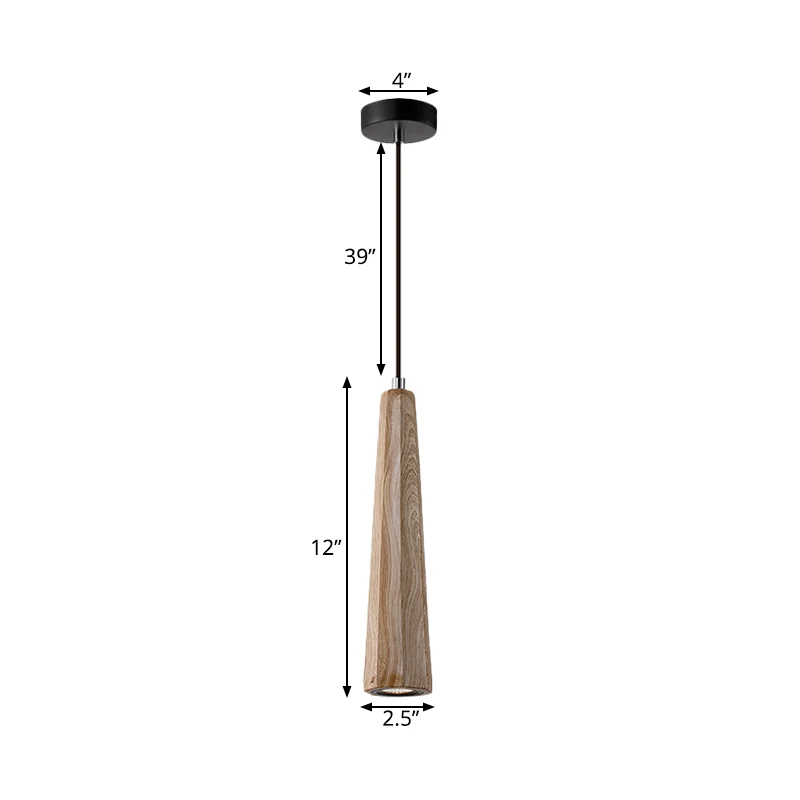 Nordic 1-lichts hanglamp met betonnen kap Zwart/grijs/bruin taps toelopend hangend plafondlicht Clearhalo