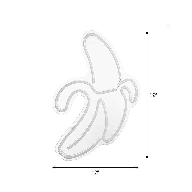 Nordic Banana Wandnachtlamp Acryl Kinderslaapkamer LED-nachtkastje licht wit met USB-plug- snoer Clearhalo