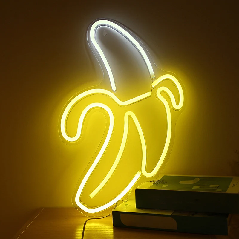Nordic Banana Wandnachtlamp Acryl Kinderslaapkamer LED-nachtkastje licht wit met USB-plug- snoer Clearhalo