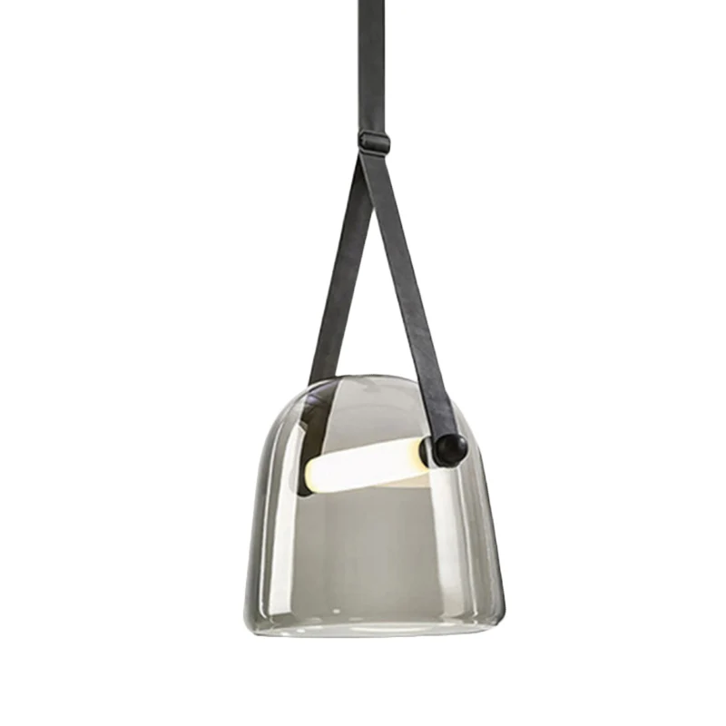Nordic Bell plafondhanglamp wit/rookgrijs glas 1-lichts woonkamer hanglampset Clearhalo