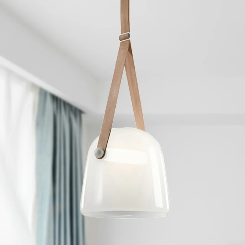 Nordic Bell plafondhanglamp wit/rookgrijs glas 1-lichts woonkamer hanglampset Clearhalo