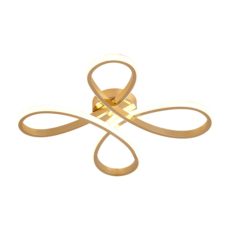 Nordic Clover Inbouwlamp Acryl Goud LED Plafondinbouw voor Slaapkamer Warm/Wit, 21,5"/25,5" Breed Clearhalo