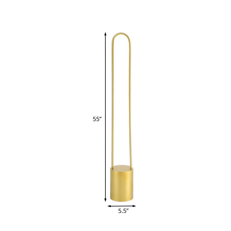 Nordic Ellips Vloerleeslamp Acryl 39"/55" H LED Slaapkamer Staande Licht Goud, Warm/Wit Licht Clearhalo