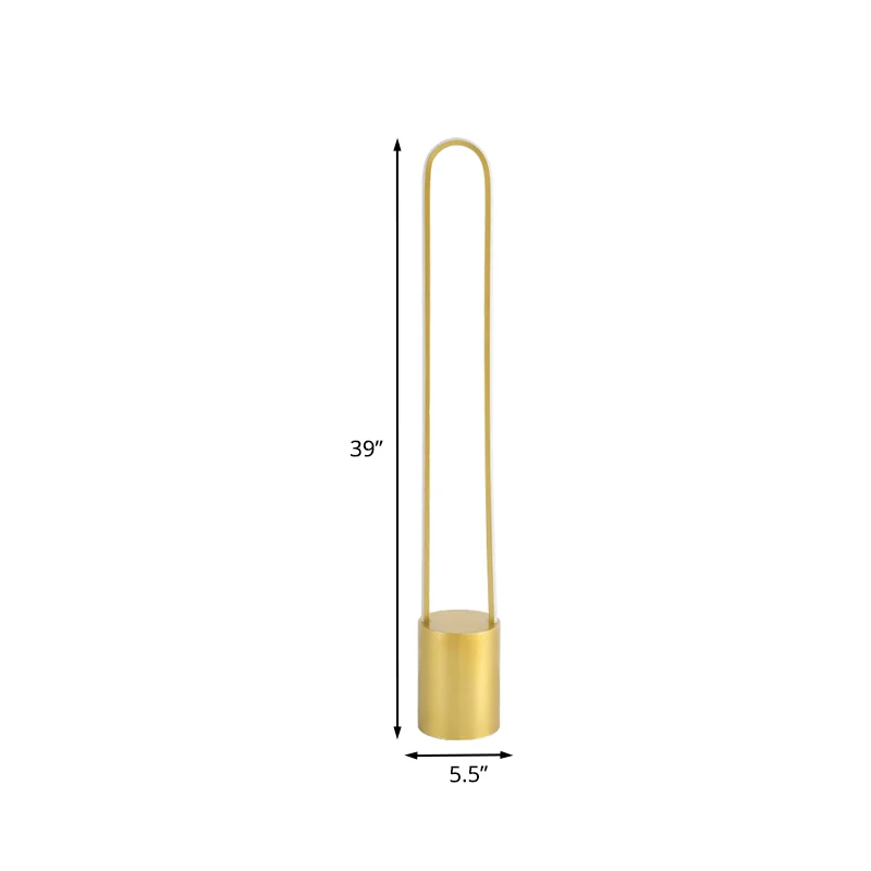 Nordic Ellips Vloerleeslamp Acryl 39"/55" H LED Slaapkamer Staande Licht Goud, Warm/Wit Licht Clearhalo