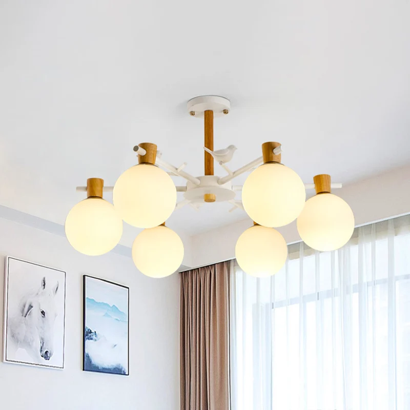 Nordic Fashion Sphere hanglamp ijzeren plafond hanglamp wit voor eetkamer Clearhalo