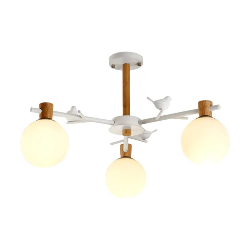 Nordic Fashion Sphere hanglamp ijzeren plafond hanglamp wit voor eetkamer Clearhalo