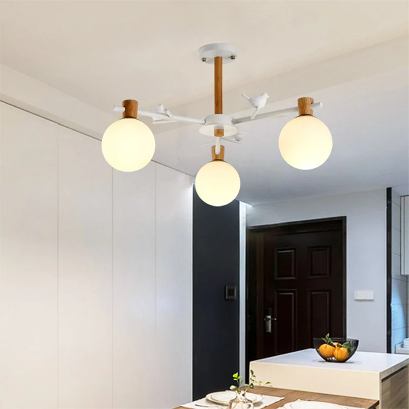 Nordic Fashion Sphere hanglamp ijzeren plafond hanglamp wit voor eetkamer Clearhalo