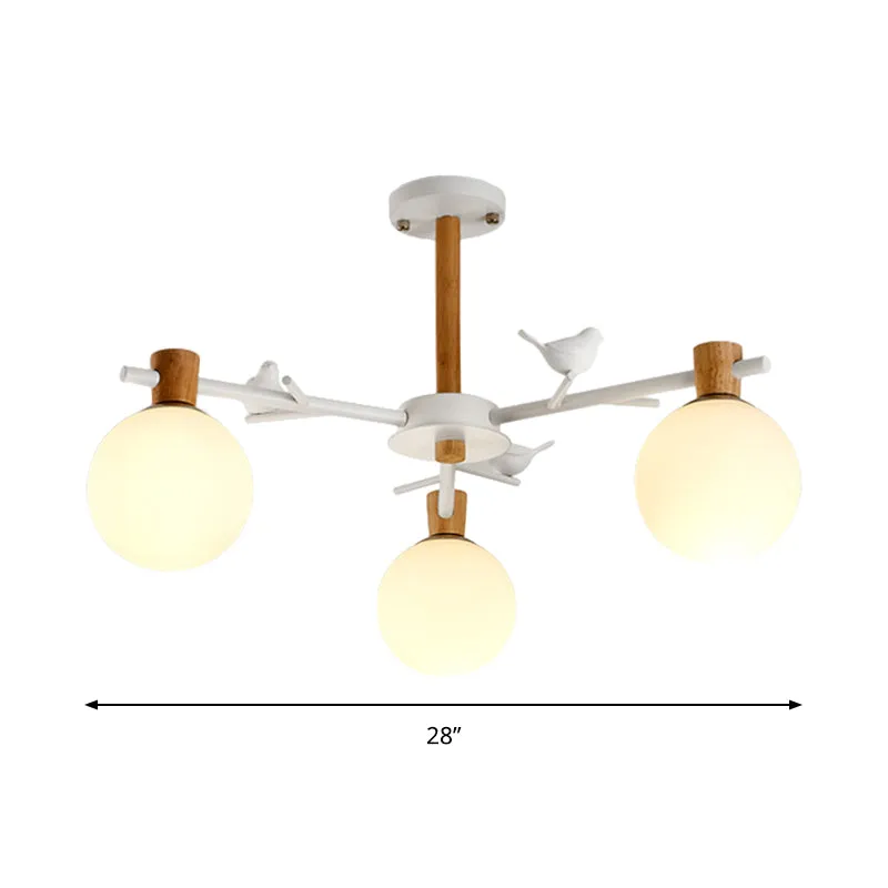 Nordic Fashion Sphere hanglamp ijzeren plafond hanglamp wit voor eetkamer Clearhalo