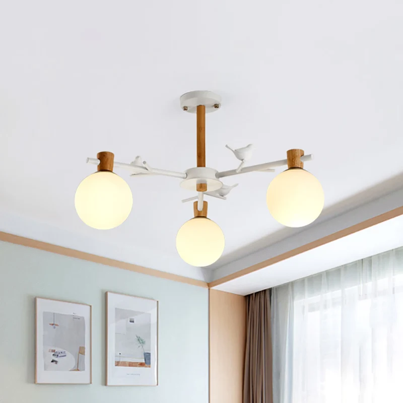 Nordic Fashion Sphere hanglamp ijzeren plafond hanglamp wit voor eetkamer Clearhalo