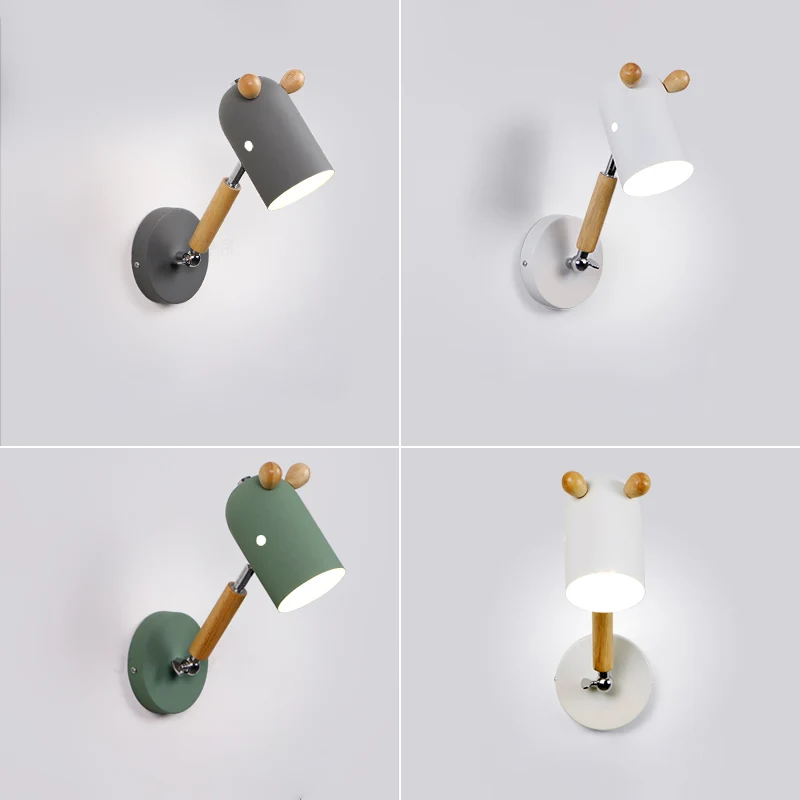 Nordic Herten Wandverlichtingsarmatuur Metaal 1 Lamp Slaapkamer Leeslamp met Zwenkarm Clearhalo