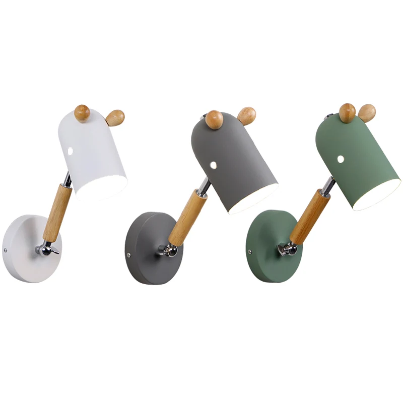Nordic Herten Wandverlichtingsarmatuur Metaal 1 Lamp Slaapkamer Leeslamp met Zwenkarm Clearhalo