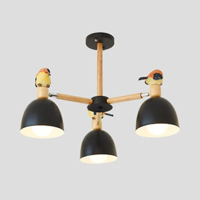 Nordic moderne kom schaduw hanger kroonluchter ijzeren kroonluchter met vogel deco verlichting voor woonkamer deco Clearhalo
