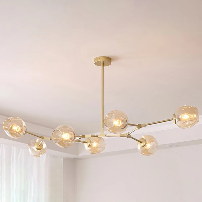 Nordic Molecule-plafondhanglamp met kuiltjes de woonkamer, kroonluchter met draaischarnier Clearhalo