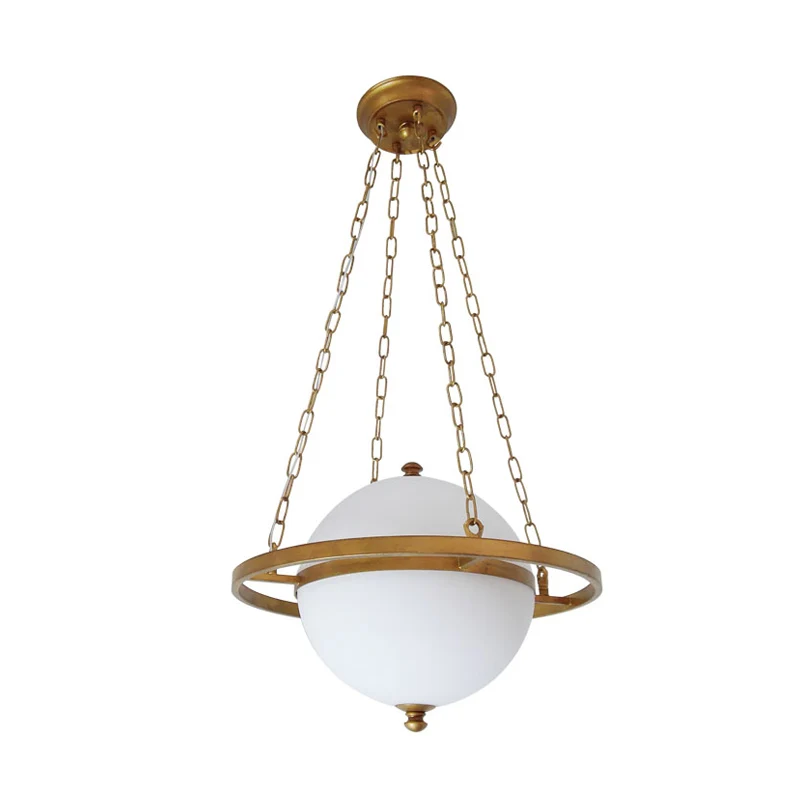 Nordic Sphere Suspension Pendel Opaal Glas 1 Kop Hanglamp Goud voor Woonkamer Clearhalo