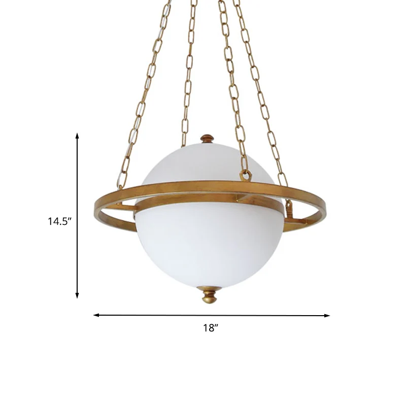 Nordic Sphere Suspension Pendel Opaal Glas 1 Kop Hanglamp Goud voor Woonkamer Clearhalo