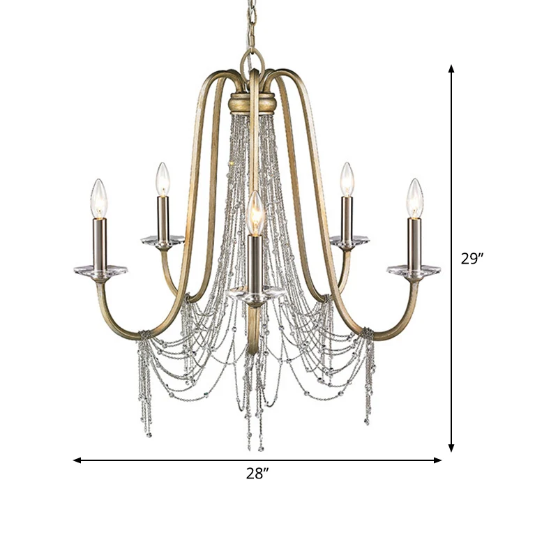 Nordic Starburst hangende kroonluchter kristal 5 lampen hanglamp goud voor woonkamer Clearhalo