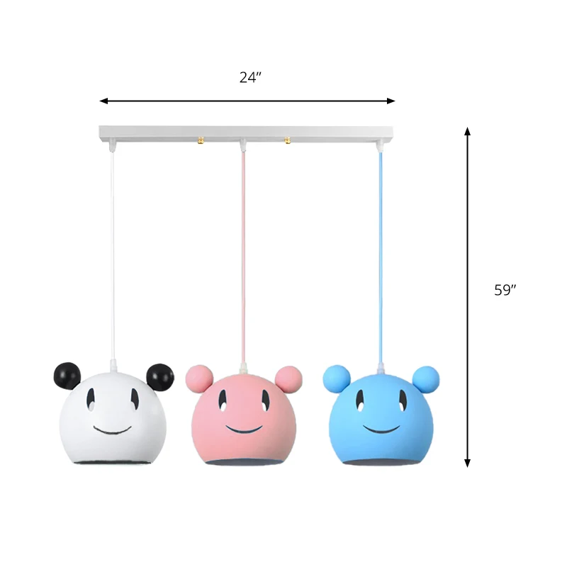 Nordic stijlvolle muis hanglamp 3 lampen metalen hanglamp voor kinderslaapkamer Clearhalo