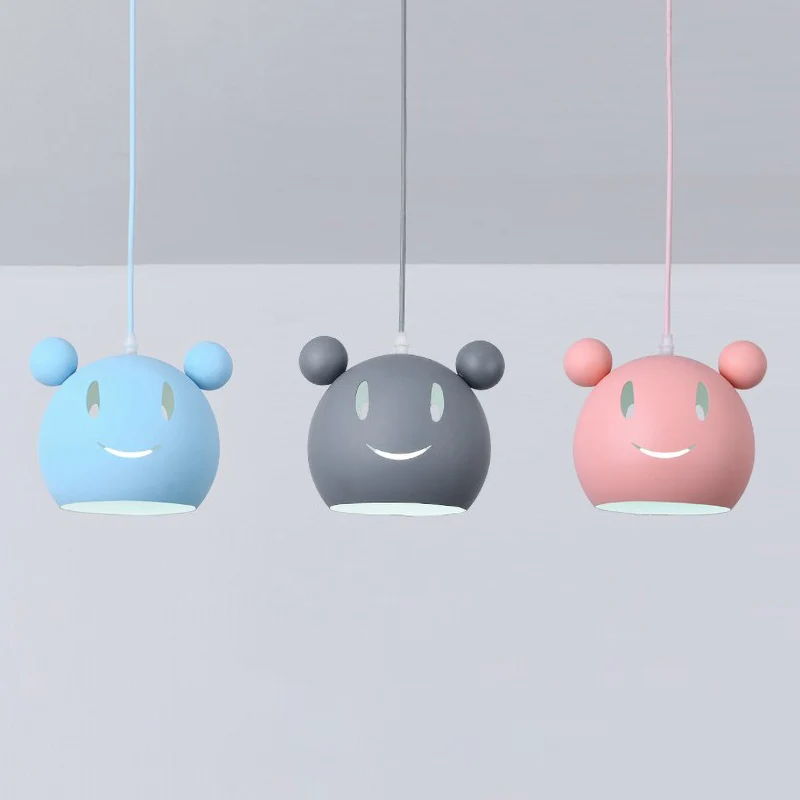 Nordic stijlvolle muis hanglamp 3 lampen metalen hanglamp voor kinderslaapkamer Clearhalo