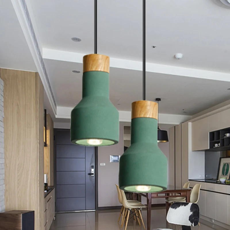 Nordic stijlvolle plafondhanger fakkelvorm één licht cement hanglamp voor slaapkamer hotel Clearhalo