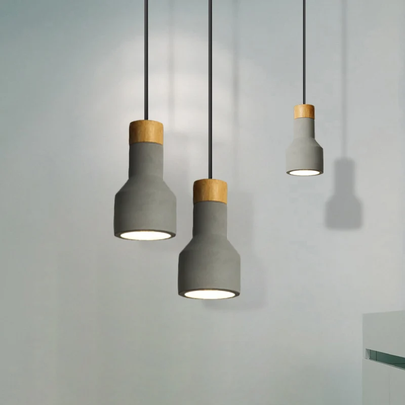 Nordic stijlvolle plafondhanger fakkelvorm één licht cement hanglamp voor slaapkamer hotel Clearhalo