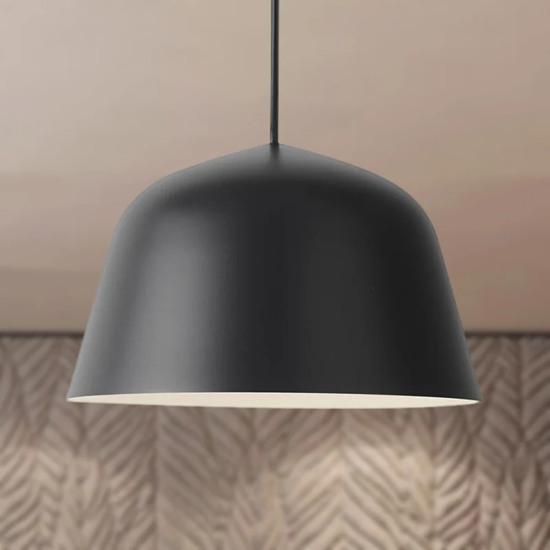 Nordic Style Dome Shade Hangende Plafondlamp 10 "/16" Dia 1 Lichte Metalen Hanglamp Zwart/Groen voor Slaapkamer Clearhalo