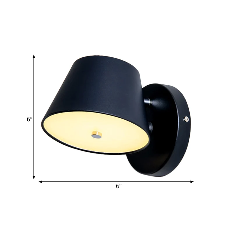 Nordic taps toelopende schaduw wandlamp metaal zwart/wit wandkandelaar voor slaapkamer studeerkamer Clearhalo