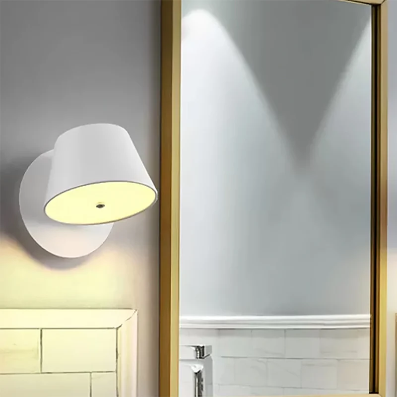 Nordic taps toelopende schaduw wandlamp metaal zwart/wit wandkandelaar voor slaapkamer studeerkamer Clearhalo