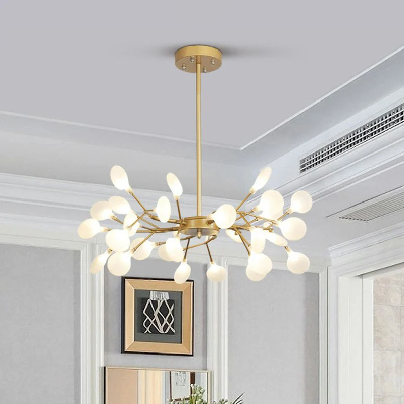 Nordic Tree Branch LED kroonluchter acryl slaapkamer plafond hanglamp goud Clearhalo