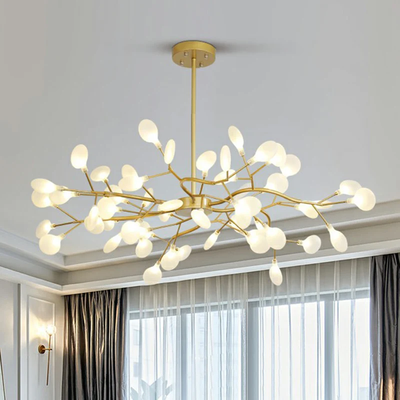 Nordic Tree Branch LED kroonluchter acryl slaapkamer plafond hanglamp goud Clearhalo