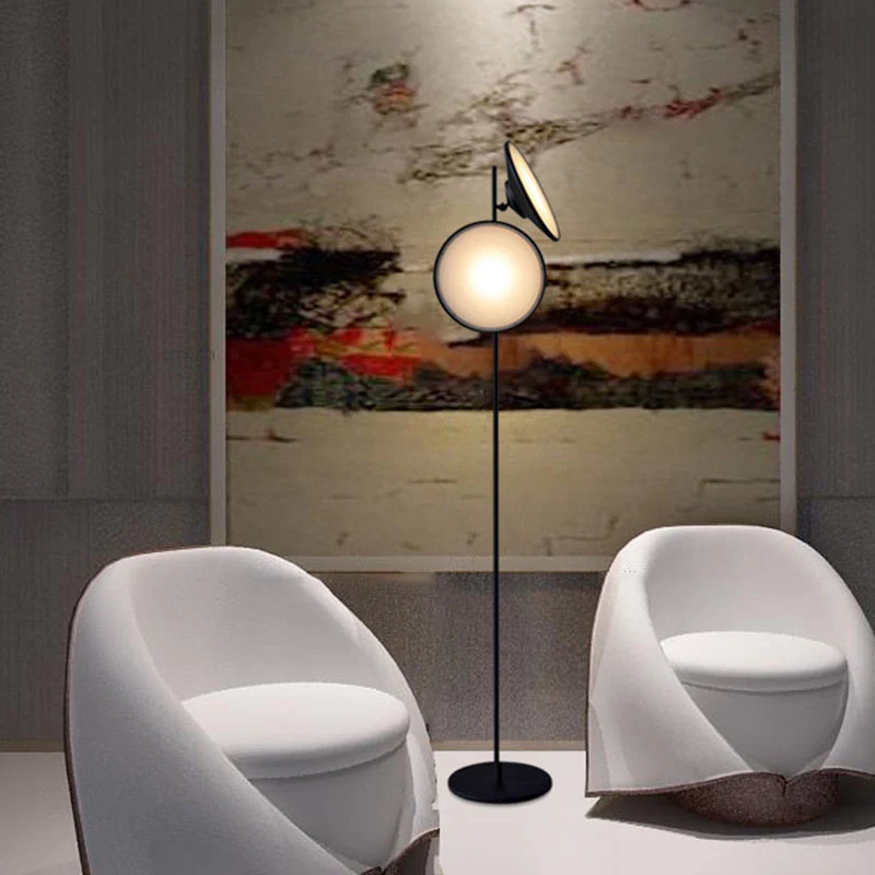 Nordic trompet staande verlichting metalen LED-studeerkamer vloerleeslamp zwart, warm/wit licht Clearhalo