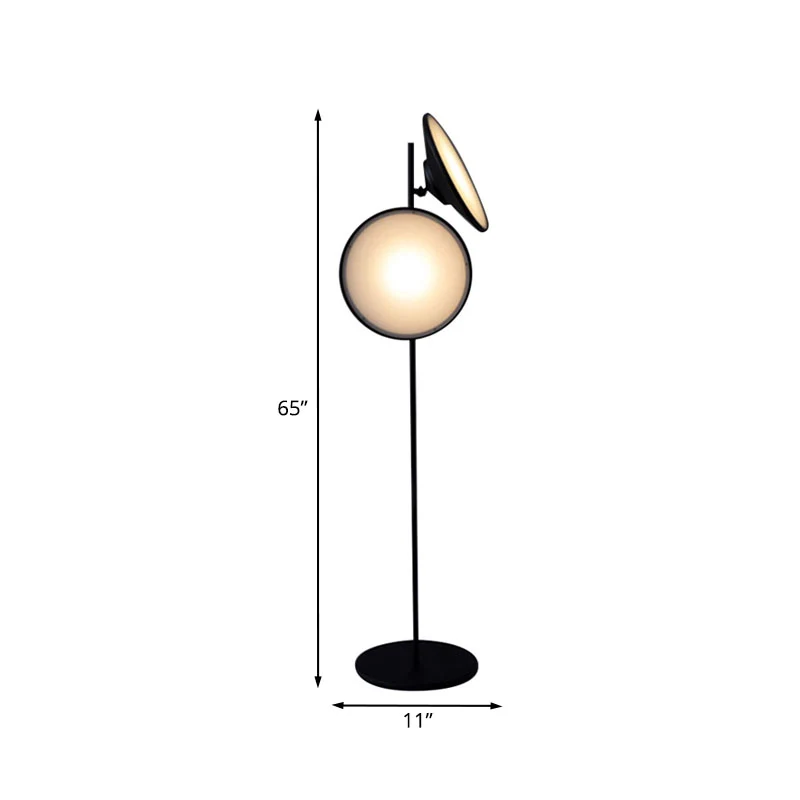 Nordic trompet staande verlichting metalen LED-studeerkamer vloerleeslamp zwart, warm/wit licht Clearhalo