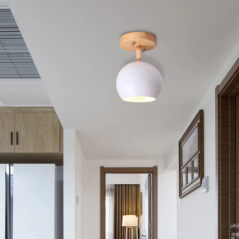 Nordic Zwart/Grijs/Wit/Roze/Groen Baan Semi-inbouwlamp Verstelbaar 1 Licht Metalen Plafondmontage Lichtarmatuur Clearhalo