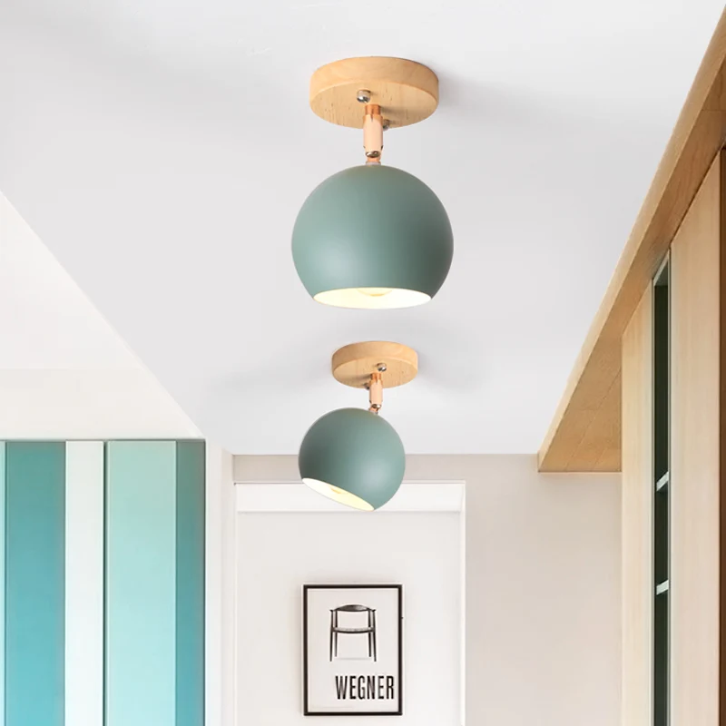 Nordic Zwart/Grijs/Wit/Roze/Groen Baan Semi-inbouwlamp Verstelbaar 1 Licht Metalen Plafondmontage Lichtarmatuur Clearhalo