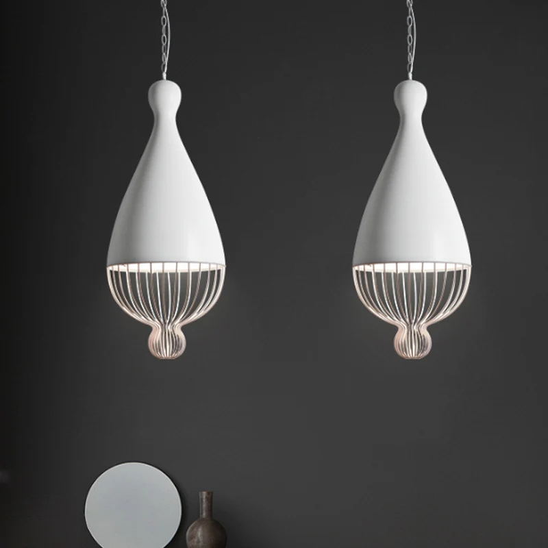 Omgekeerde ballon aluminium hanglamp Macaron 1 kops grijs/roze/blauw ophangverlichting met draadkooi Clearhalo