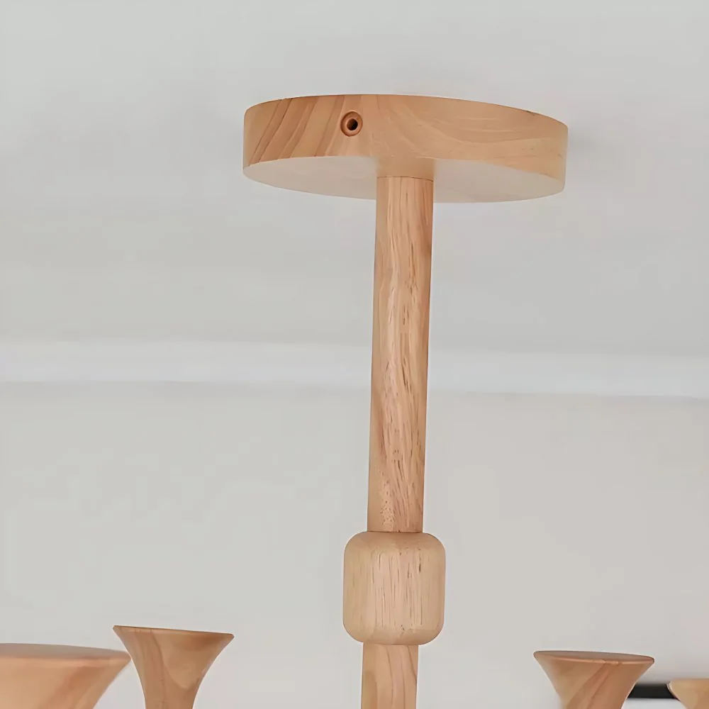 Omgekeerde beker hanglamp Scandinavisch design houten kroonluchter voor kinderslaapkamer Clearhalo