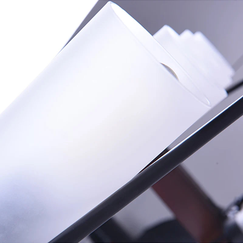 Opaalglas Black Island hangcilinder multi-licht industriële hanglampset met houten rechthoek Clearhalo