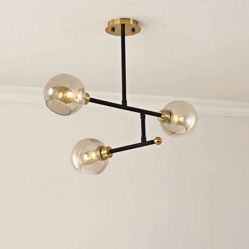 Open keuken hanglamp Minimalistische plafondkroonluchter met koepelvormige glazen kap Clearhalo