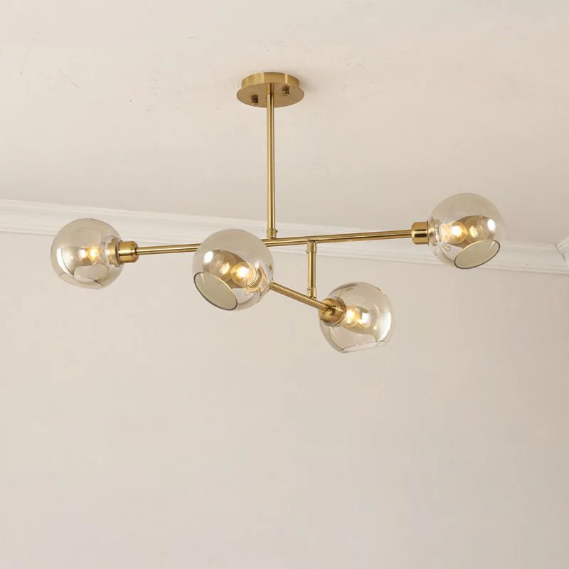 Open keuken hanglamp Minimalistische plafondkroonluchter met koepelvormige glazen kap Clearhalo