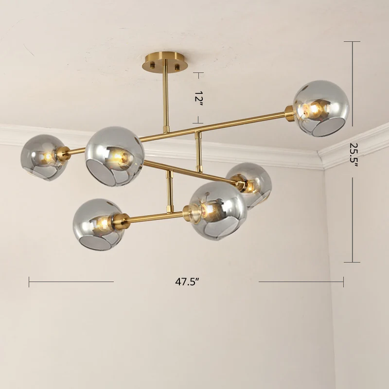 Open keuken hanglamp Minimalistische plafondkroonluchter met koepelvormige glazen kap Clearhalo