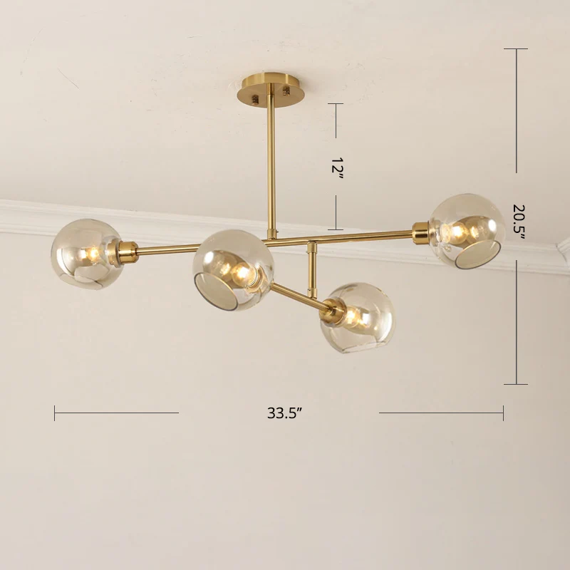 Open keuken hanglamp Minimalistische plafondkroonluchter met koepelvormige glazen kap Clearhalo