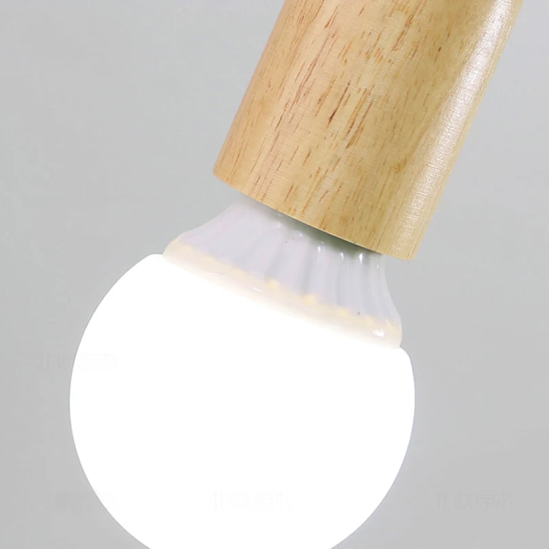 Open Lamp Metaal Plafond Inbouw Loft Industriële 3/5 Lichten Indoor Semi Mount Verlichting met Houten Kap Clearhalo