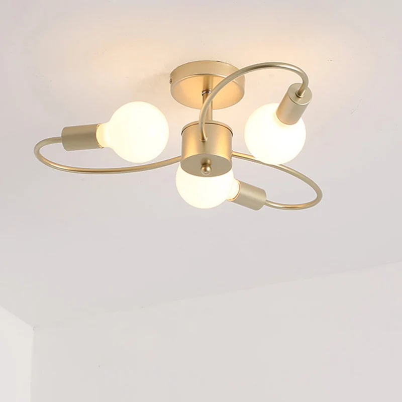 Open lampontwerp plafondarmatuur modern metaal messing semi-inbouwlamp voor woonkamer Clearhalo