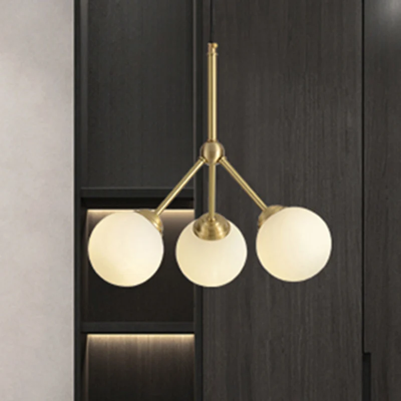 Orb Shade Restaurant Hanglamp Melkglas Metaal Moderne hanglamp goud Clearhalo