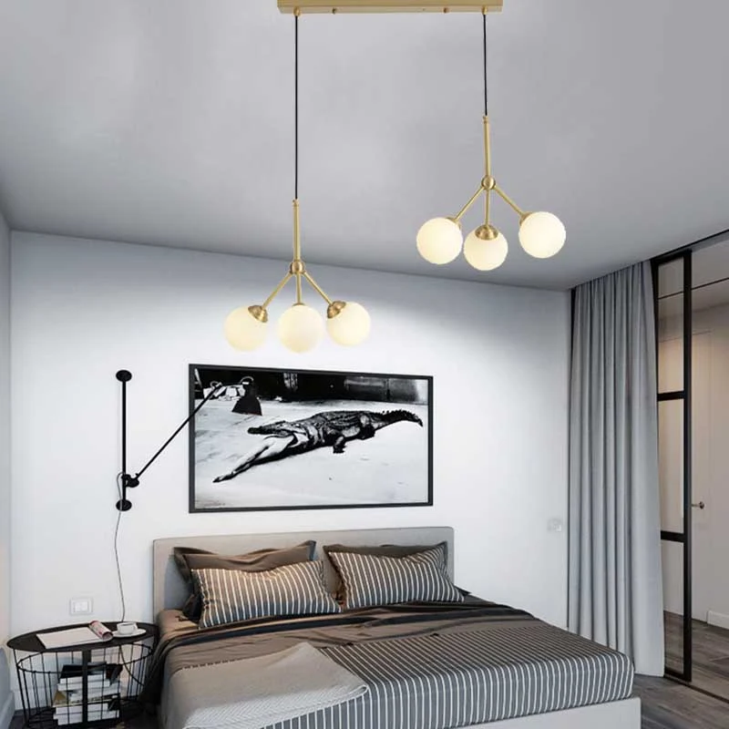 Orb Shade Restaurant Hanglamp Melkglas Metaal Moderne hanglamp goud Clearhalo