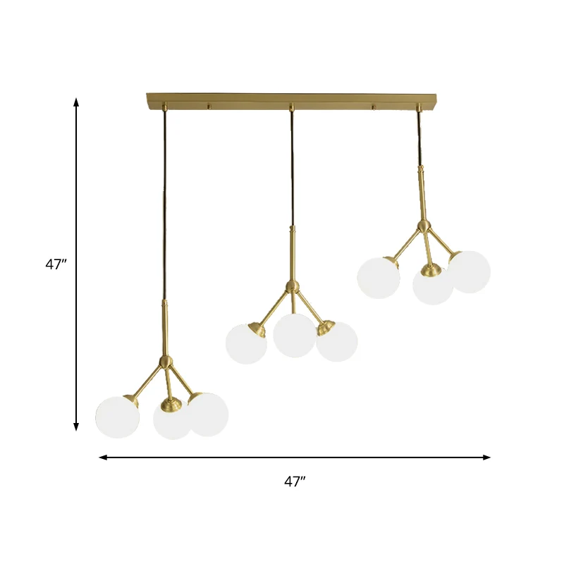 Orb Shade Restaurant Hanglamp Melkglas Metaal Moderne hanglamp goud Clearhalo