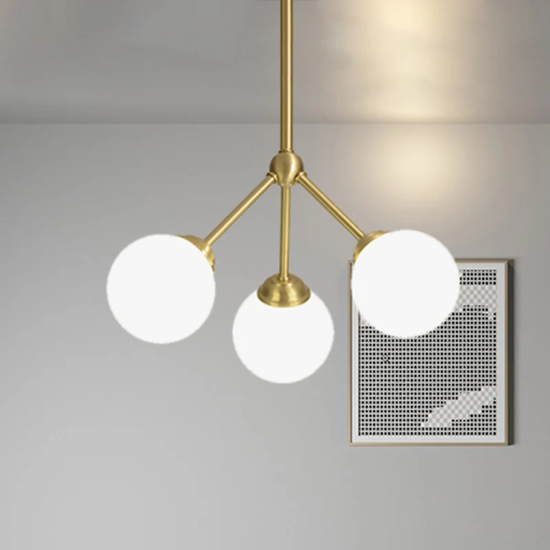Orb Shade Restaurant Hanglamp Melkglas Metaal Moderne hanglamp goud Clearhalo