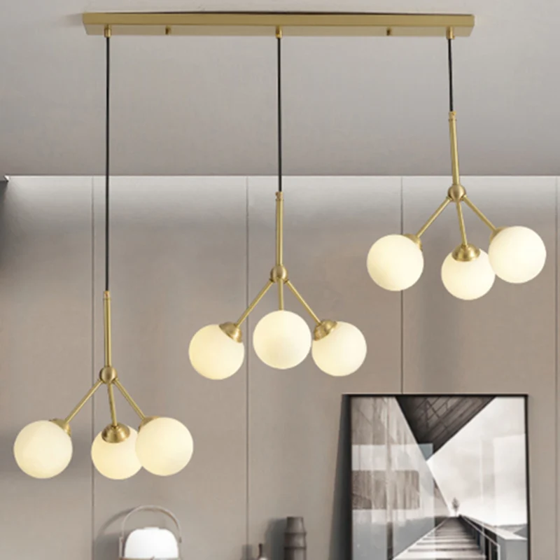 Orb Shade Restaurant Hanglamp Melkglas Metaal Moderne hanglamp goud Clearhalo